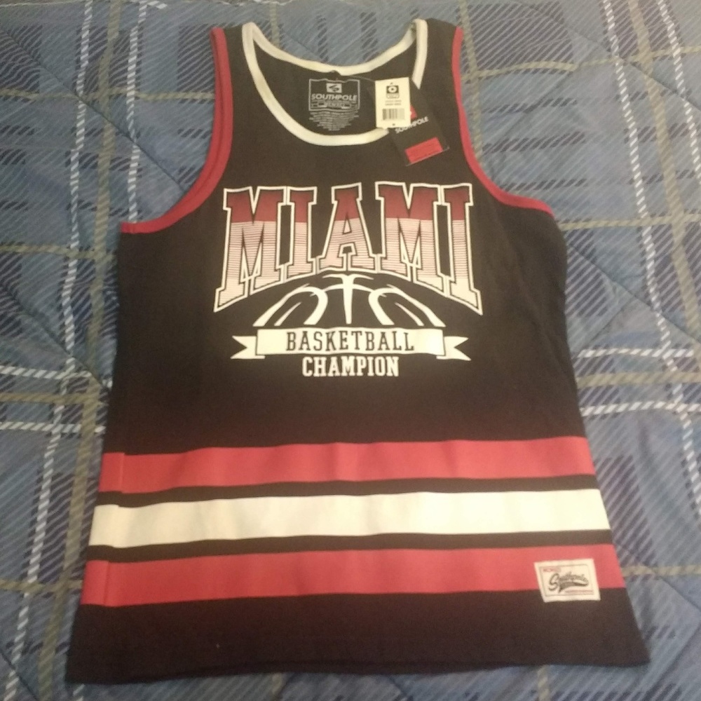 South Pole Miami basketball black tanktop